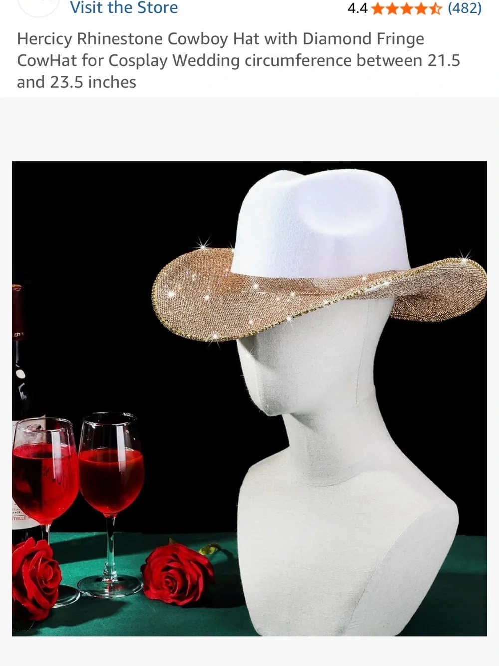 NEW in bag Hercicy Rhinestone Cowboy Hat - White Crown with Rose Gold Sparkle